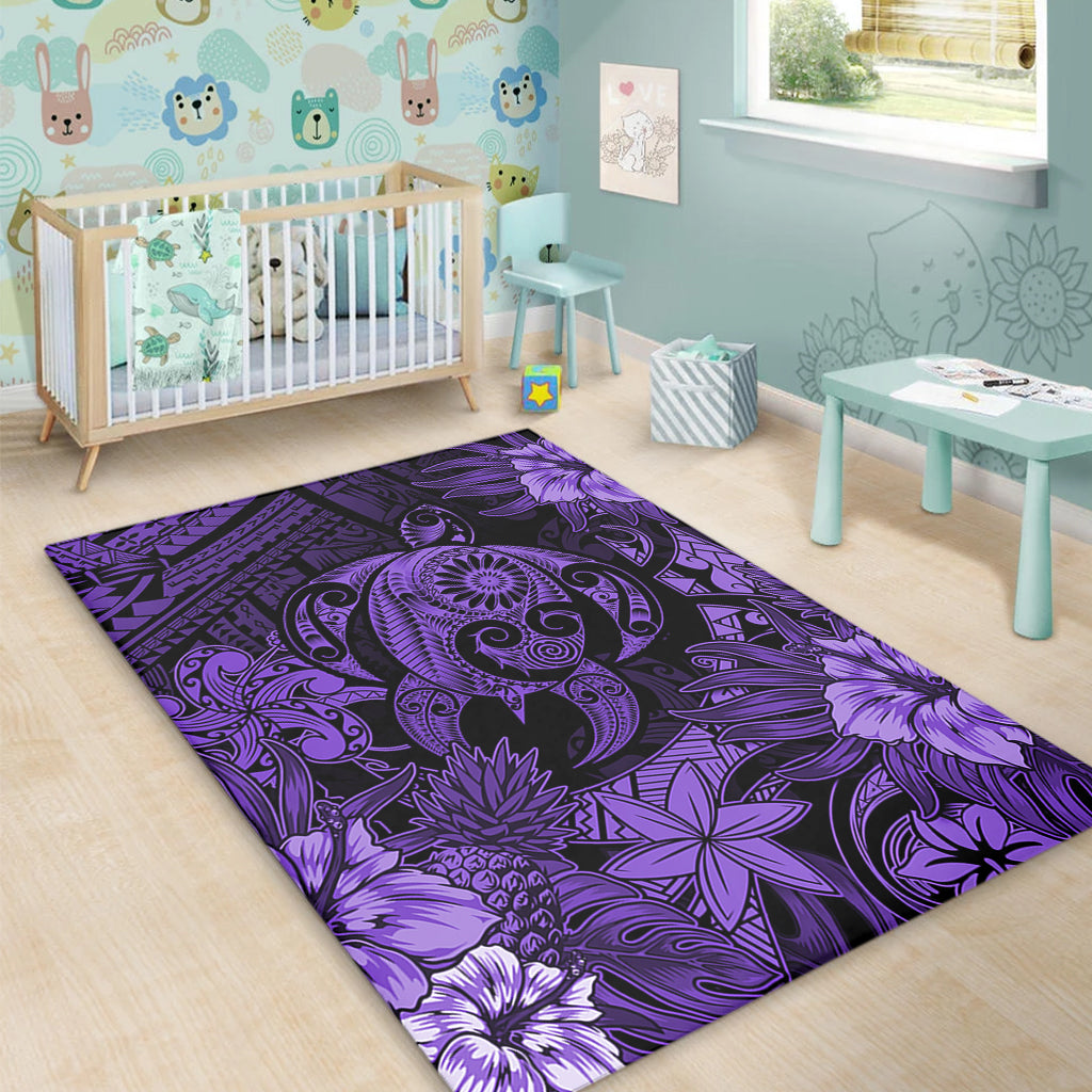 Hawaii Area Rug Tribal Polynesia Sea Turtle Design Pacific Dream
