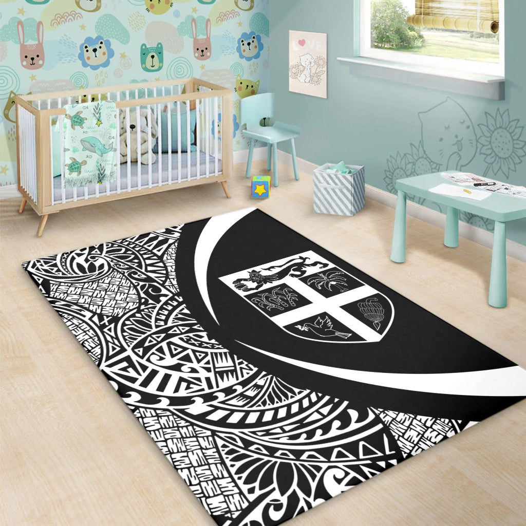 Fiji Area Rug Lauhala White Circle Style