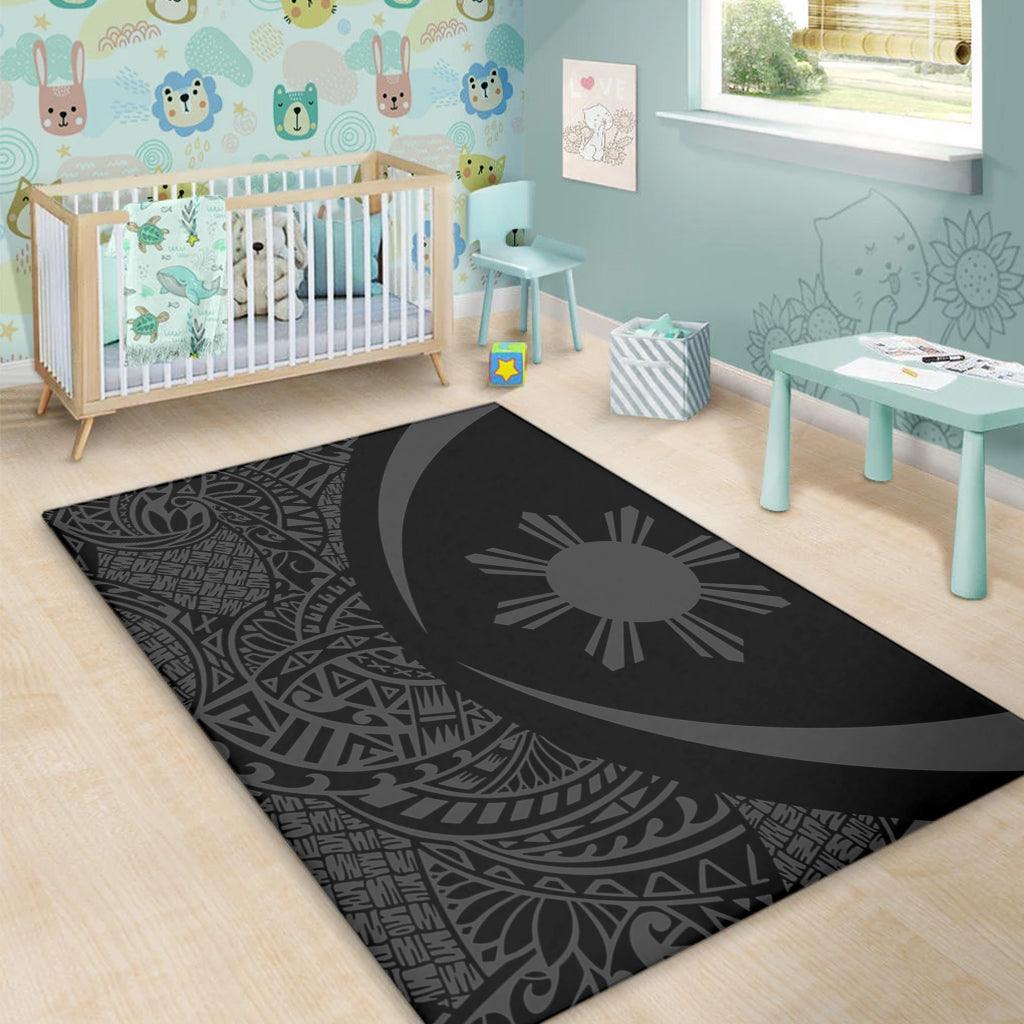 Philippines Filipinos Area Rug Lauhala Gray Circle Style