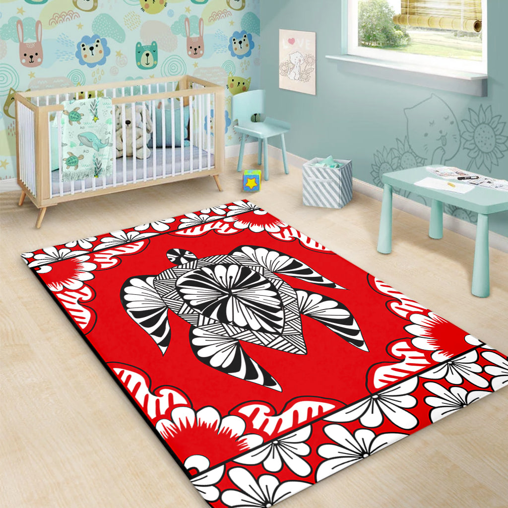Tonga Area Rug Tapa Turtle Design