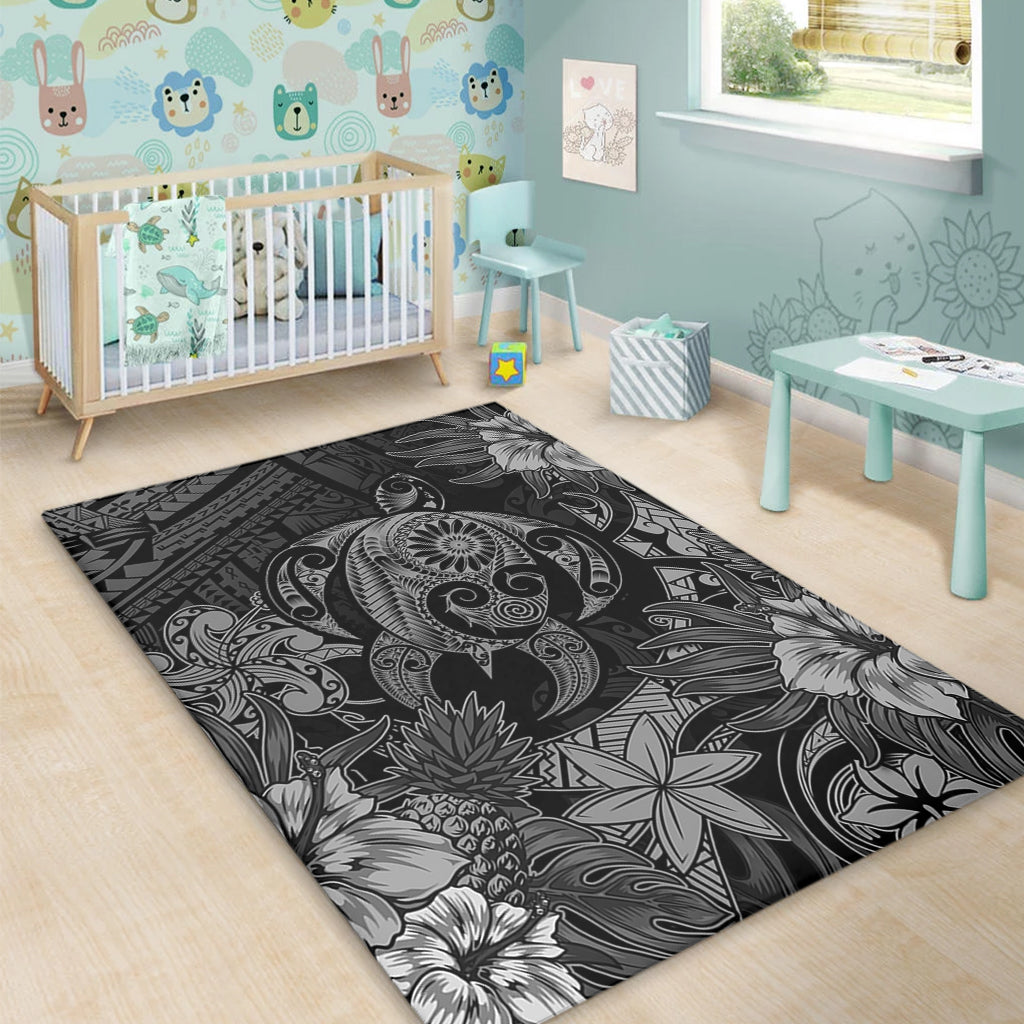 Hawaii Area Rug Tribal Polynesia Sea Turtle Design Pacific Dream