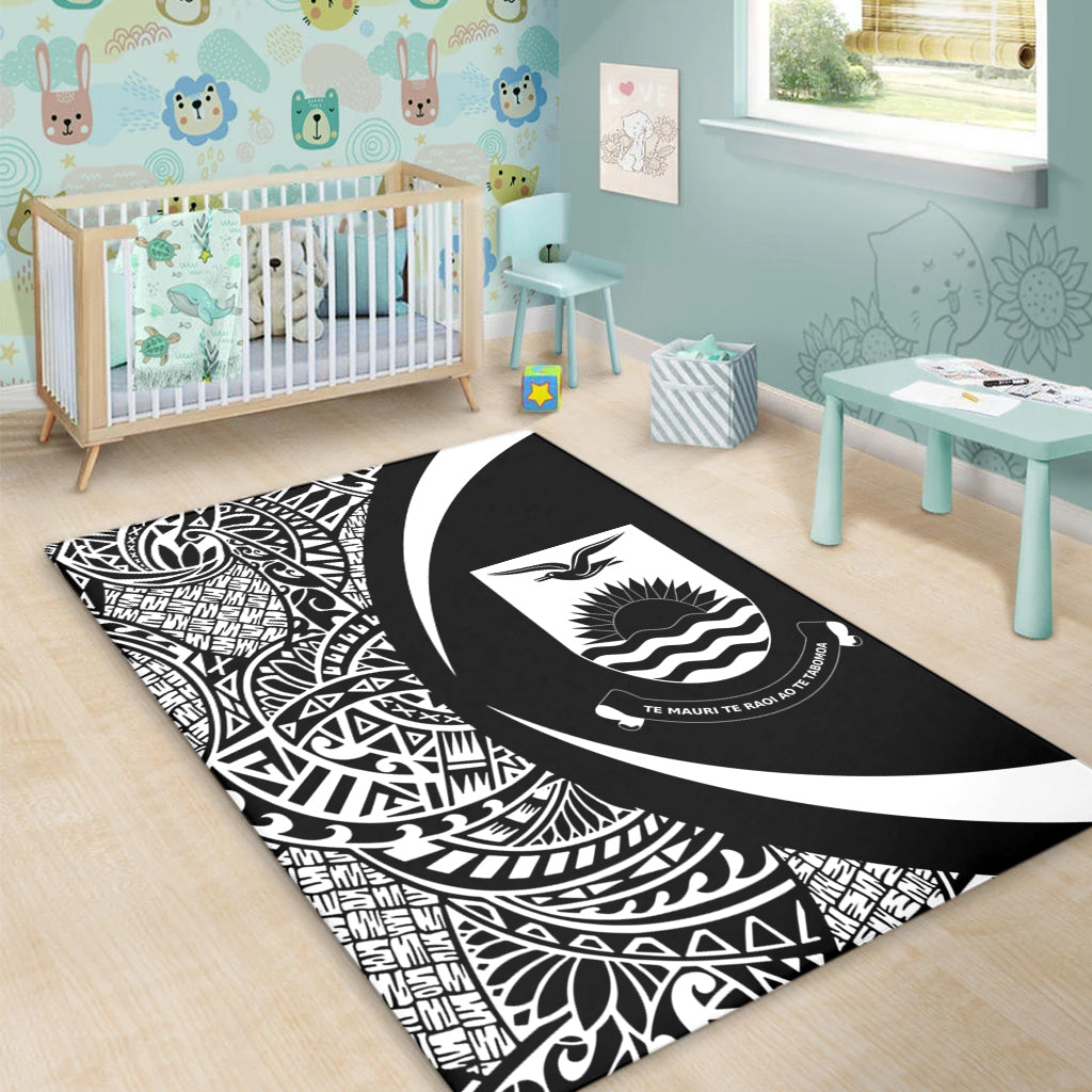 Kiribati Area Rug Lauhala White Circle Style