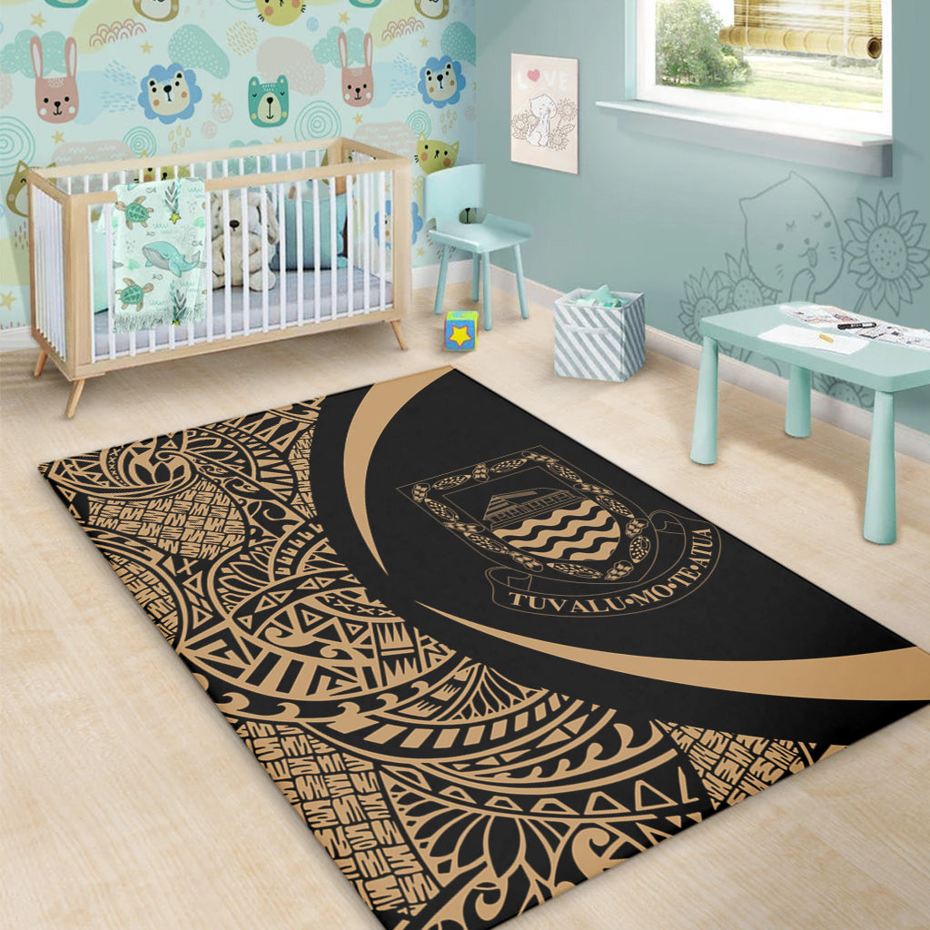 Tuvalu Area Rug Lauhala Gold Circle Style