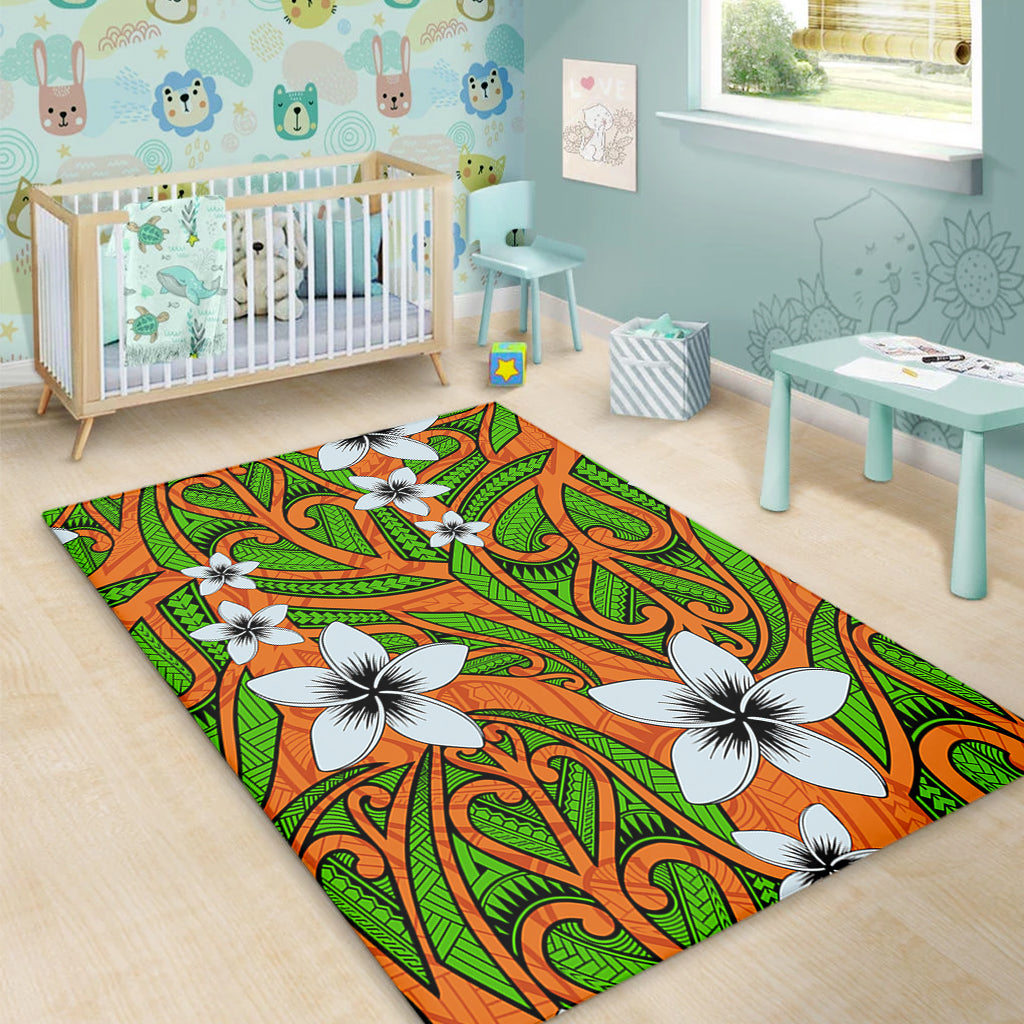 New Zealand Area Rug Maori Pattern Plumeria
