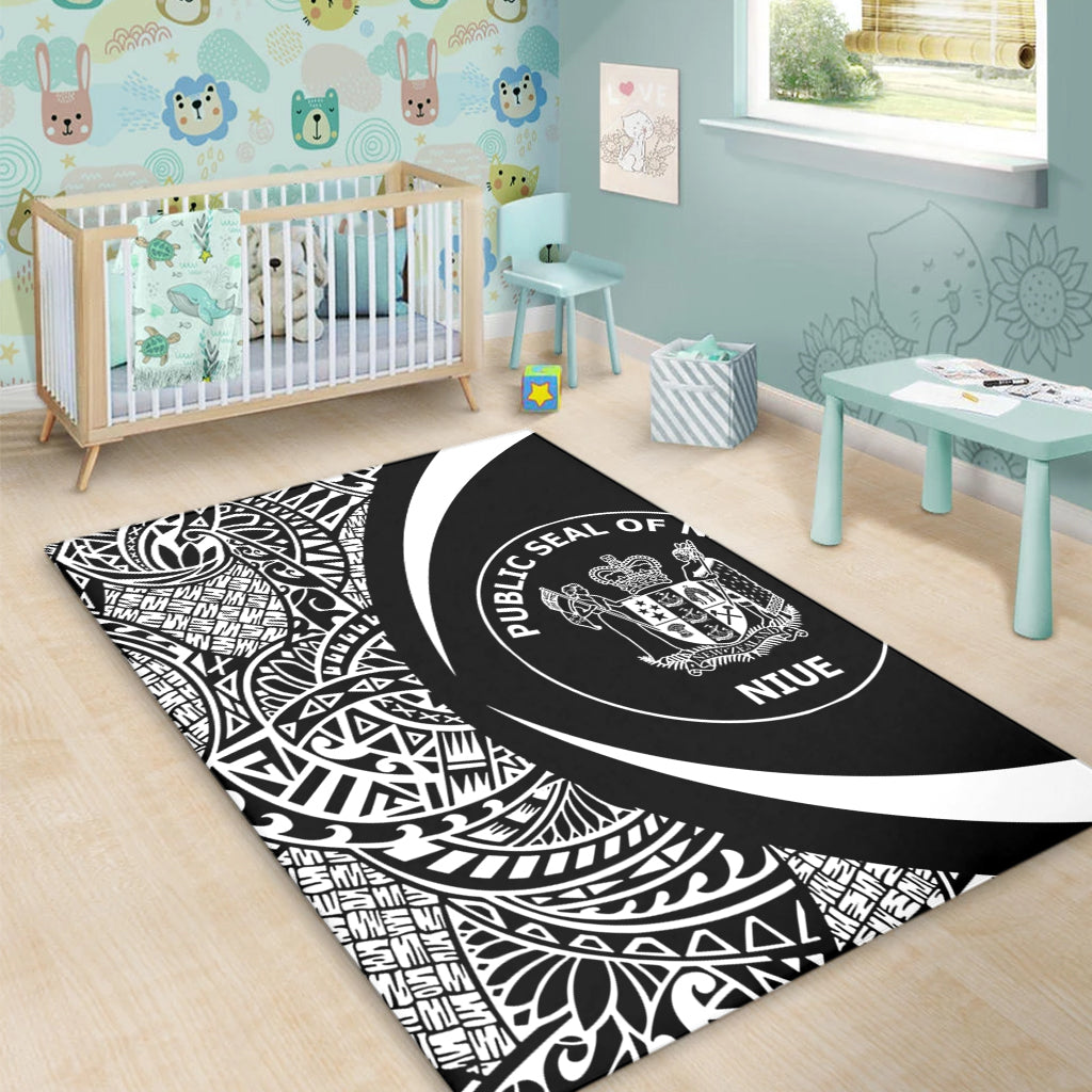 Niue Area Rug Lauhala White Circle Style