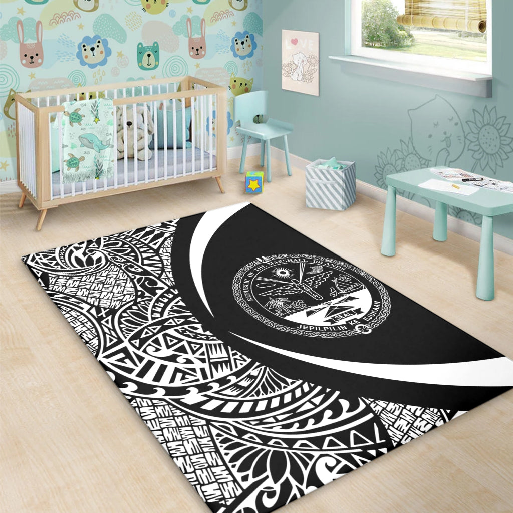 Marshall Islands Area Rug Lauhala White Circle Style