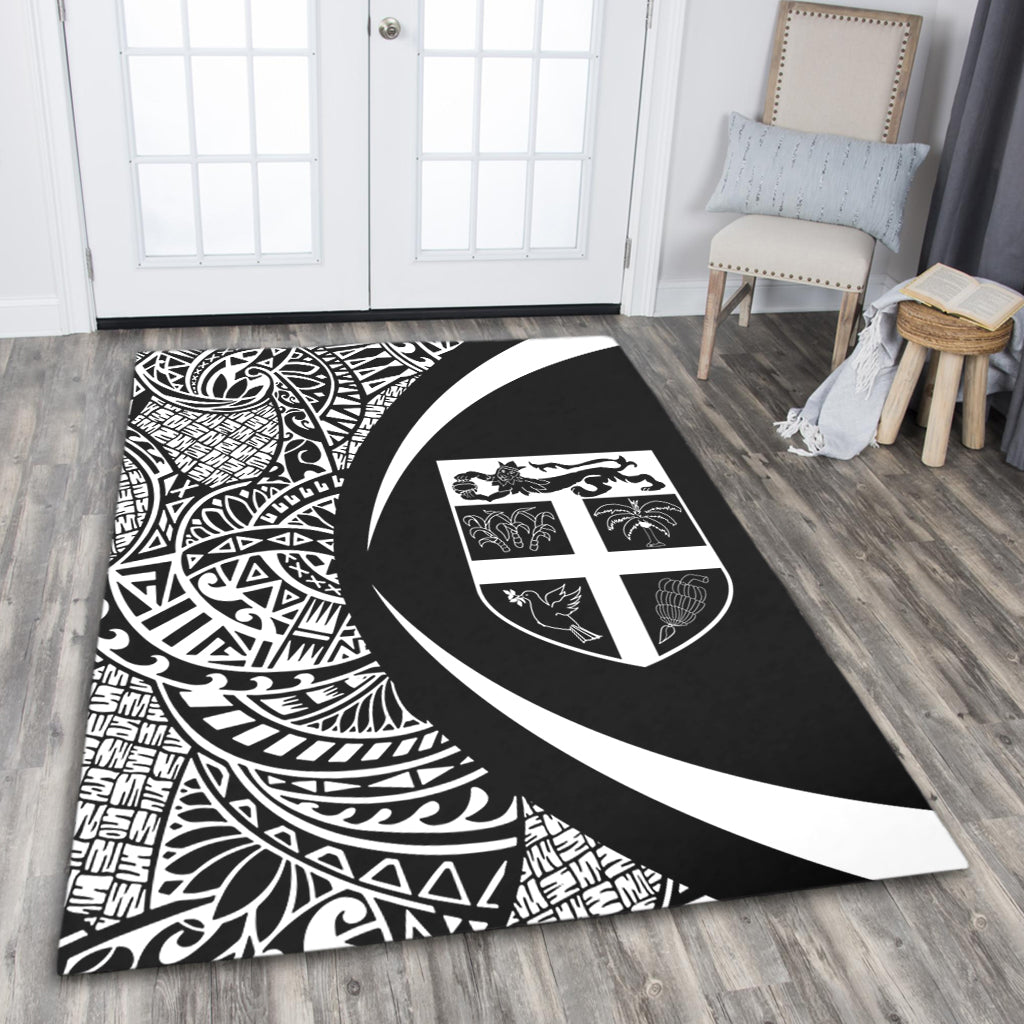 Fiji Area Rug Lauhala White Circle Style