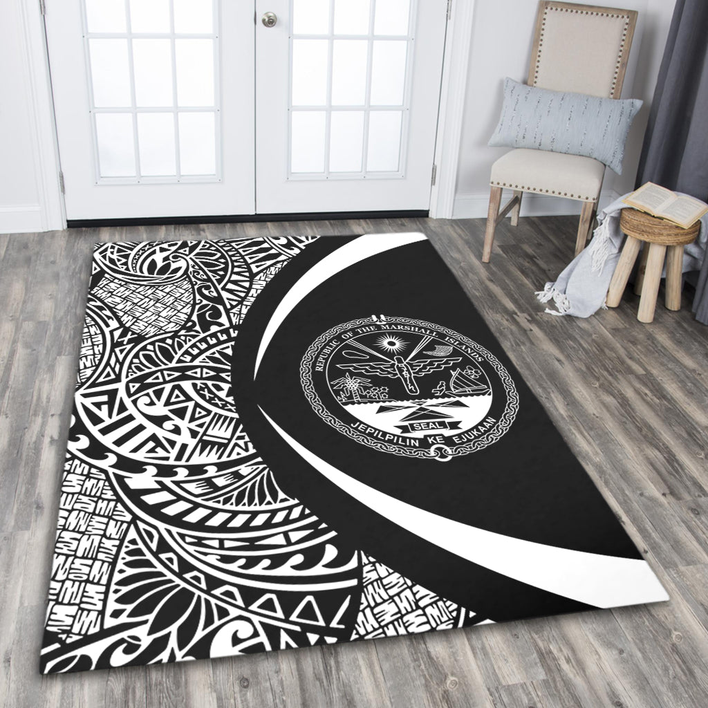 Marshall Islands Area Rug Lauhala White Circle Style