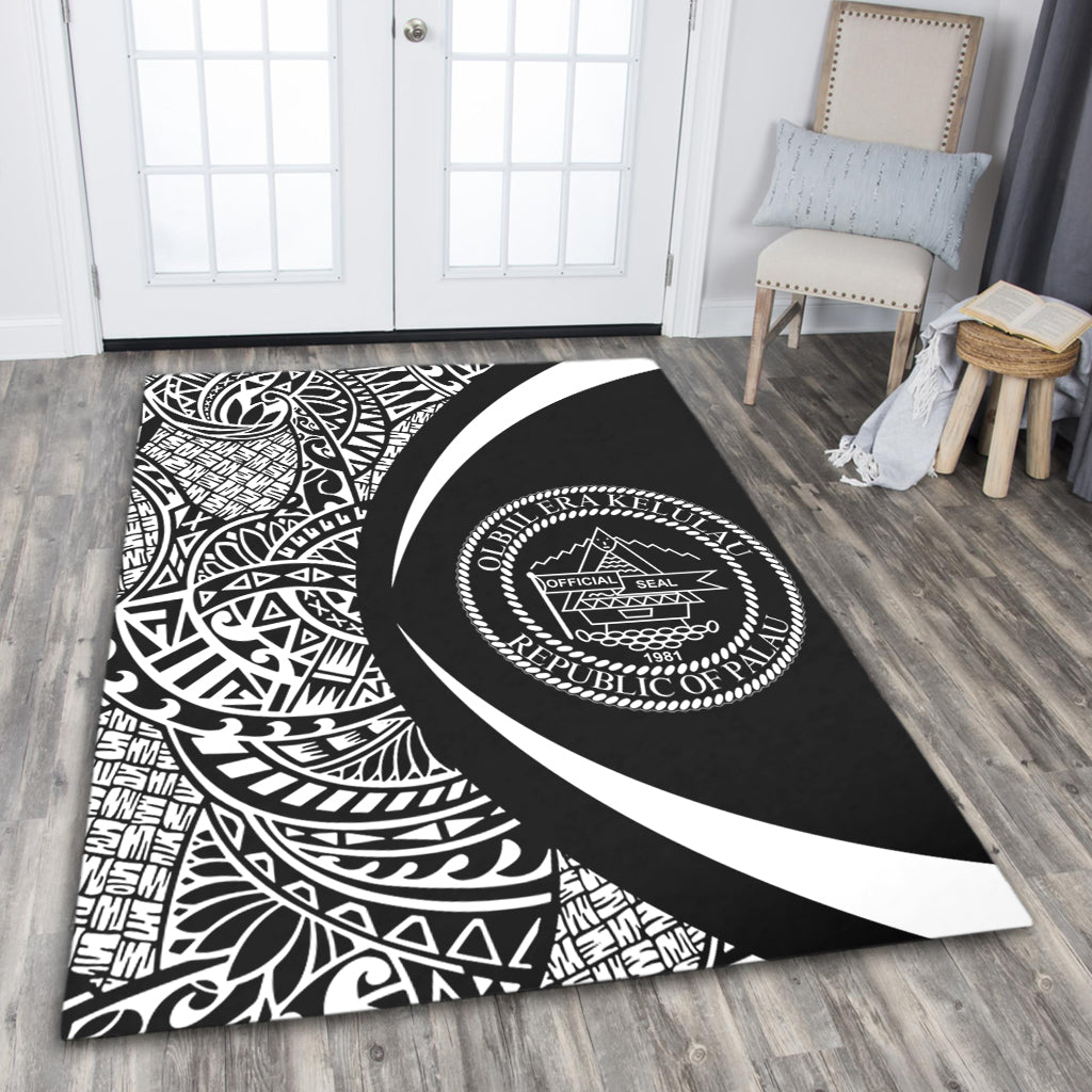 Palau Area Rug Lauhala White Circle Style