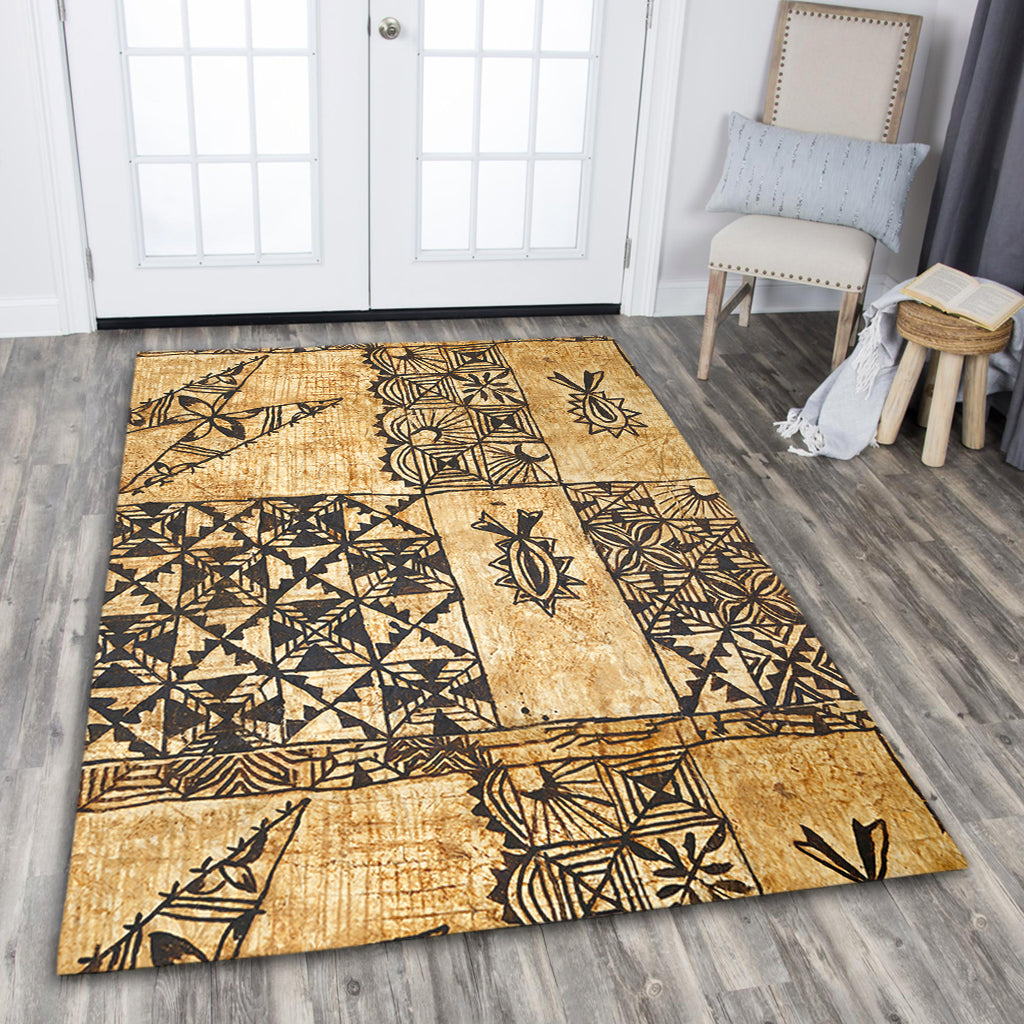 Tonga Area Rug Tapa Cloth Vintage