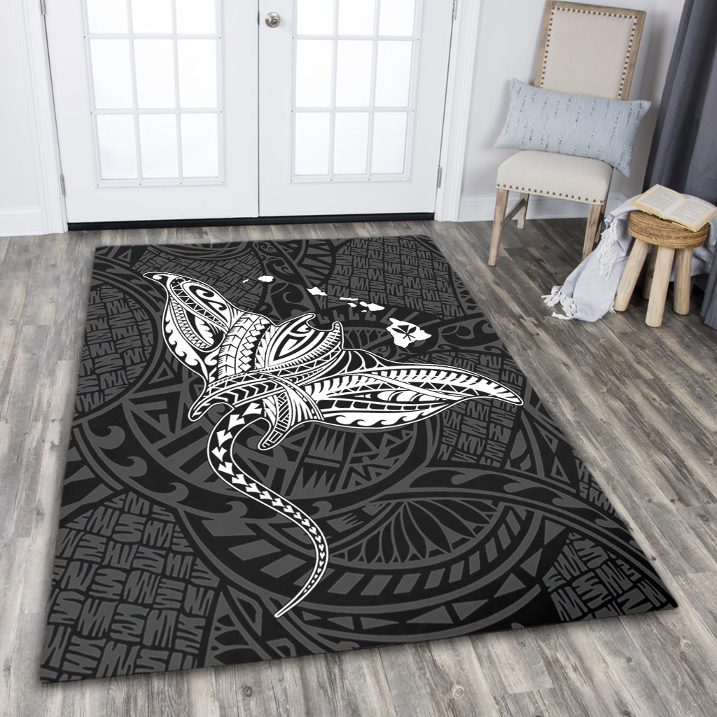 Hawaii Area Rug Hawaiian Map Polynesian Tribal Ray Tattoo