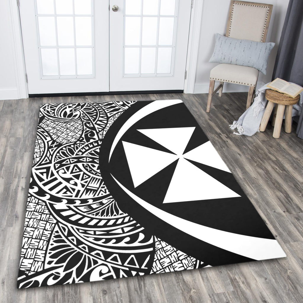 Wallis And Futuna Area Rug Lauhala White Circle Style