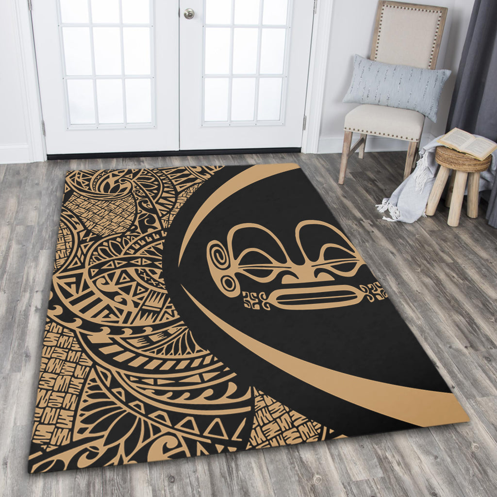Marquesas Islands Area Rug Lauhala Gold Circle Style