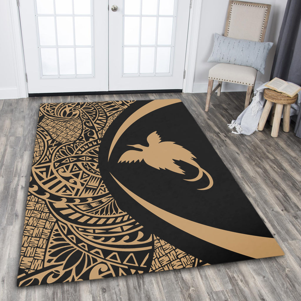 Papua New Guinea Area Rug Lauhala Gold Circle Style