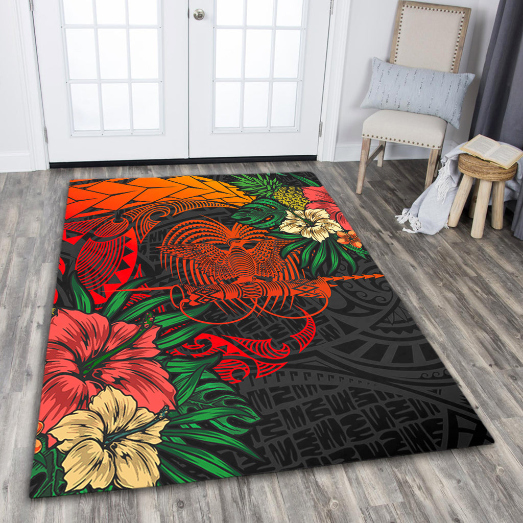 Papua New Guinea Area Rug Polynesian Coat Of Arms Tropical