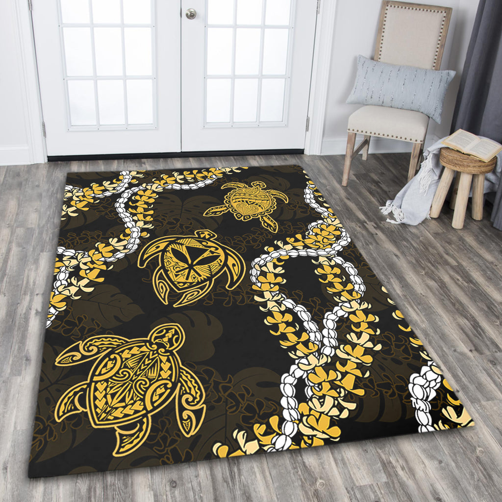 Hawaii Area Rug Kanaka Maoli Floral Puakenikeni Lei