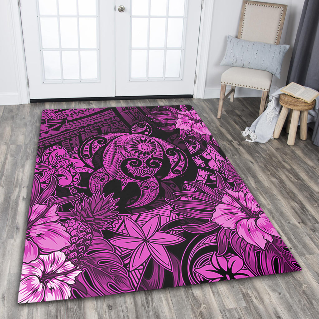 Hawaii Area Rug Tribal Polynesia Sea Turtle Design Pacific Dream