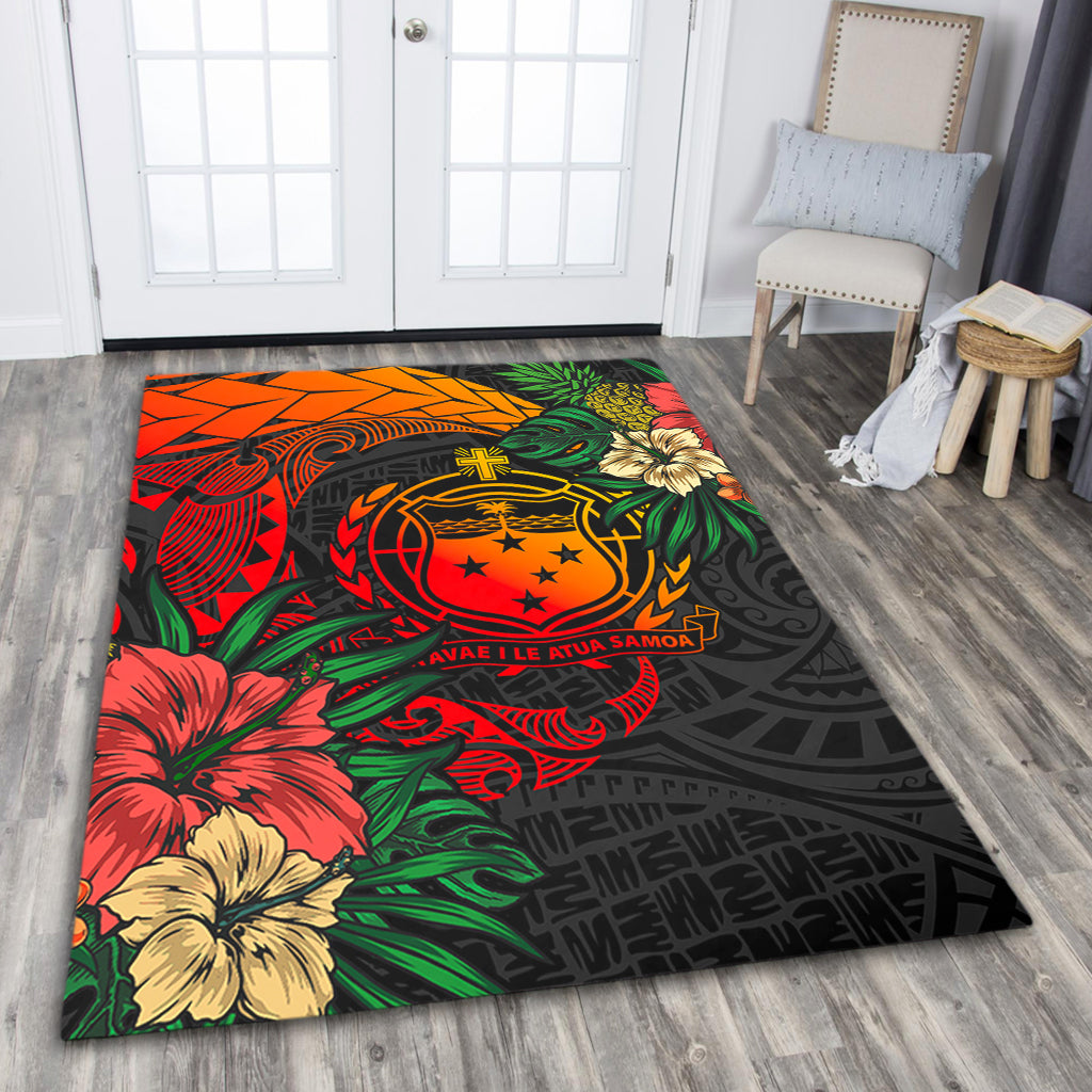 Samoa Area Rug Polynesian Coat Of Arms Tropical