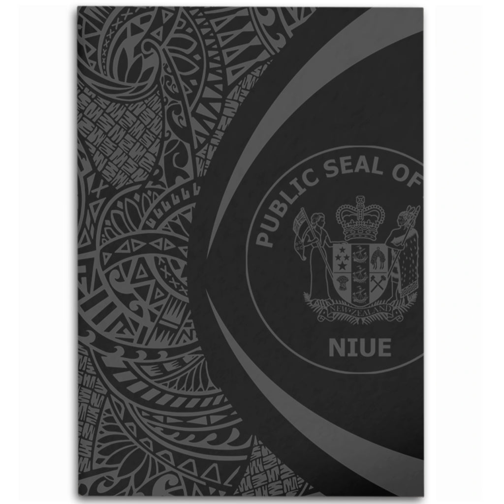 Niue Area Rug Lauhala Gray Circle Style