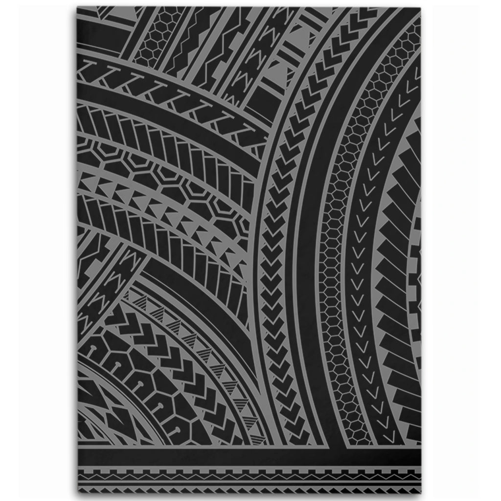 Hawaii Area Rug Polynesia Pattern Gray