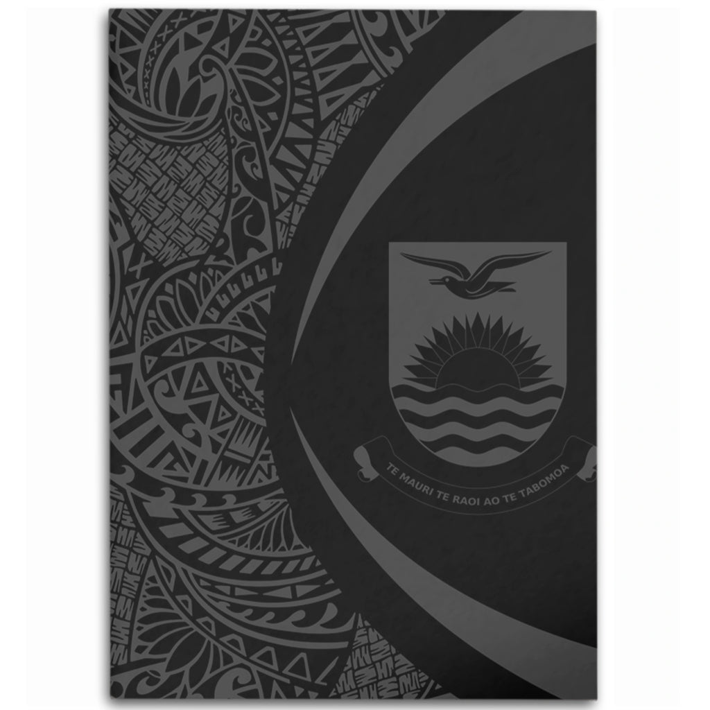 Kiribati Area Rug Lauhala Gray Circle Style