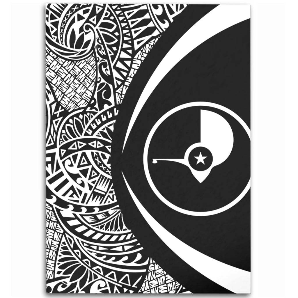 Yap State Area Rug Lauhala White Circle Style