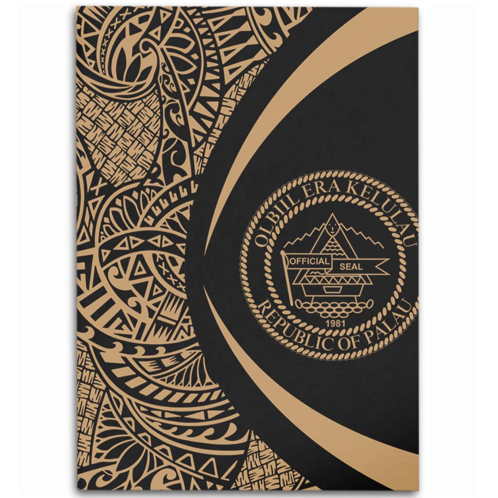 Palau Area Rug Lauhala Gold Circle Style