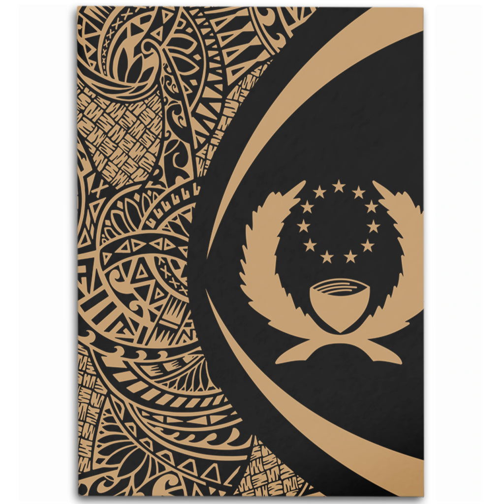 Pohnpei State Area Rug Lauhala Gold Circle Style