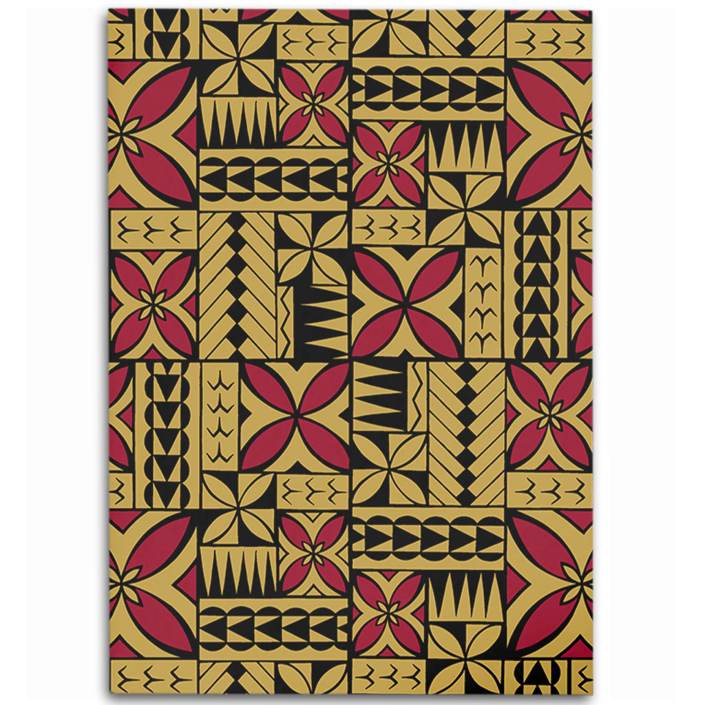 Samoa Area Rug Siapo Design Tribal Pattern Yellow