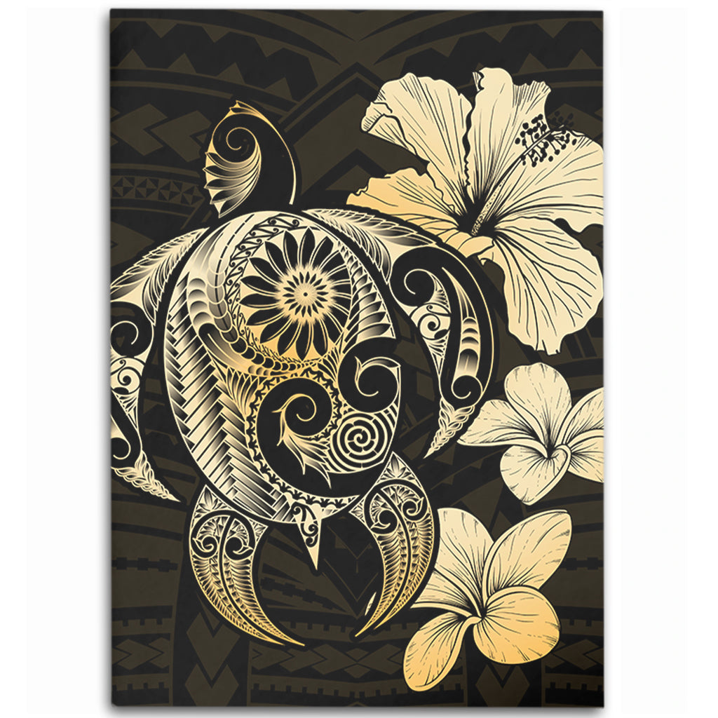 Hawaii Area Rug Hibiscus Plumeria Mix Polynesian Turtle