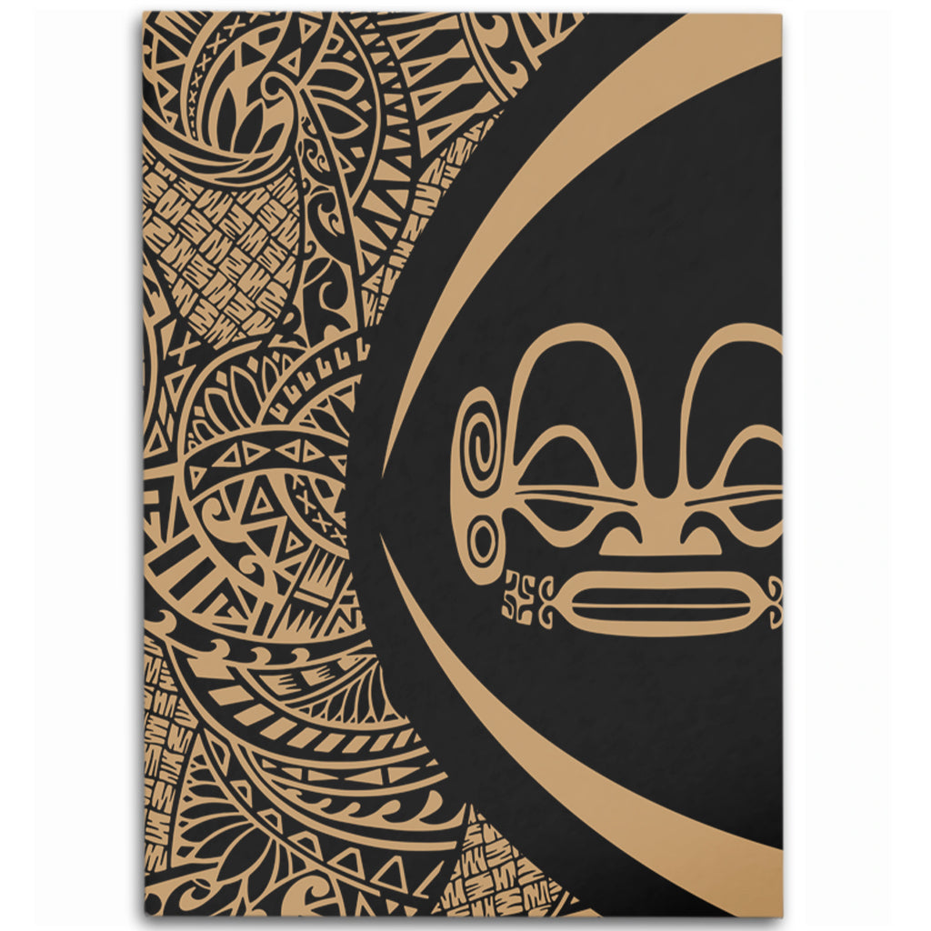 Marquesas Islands Area Rug Lauhala Gold Circle Style