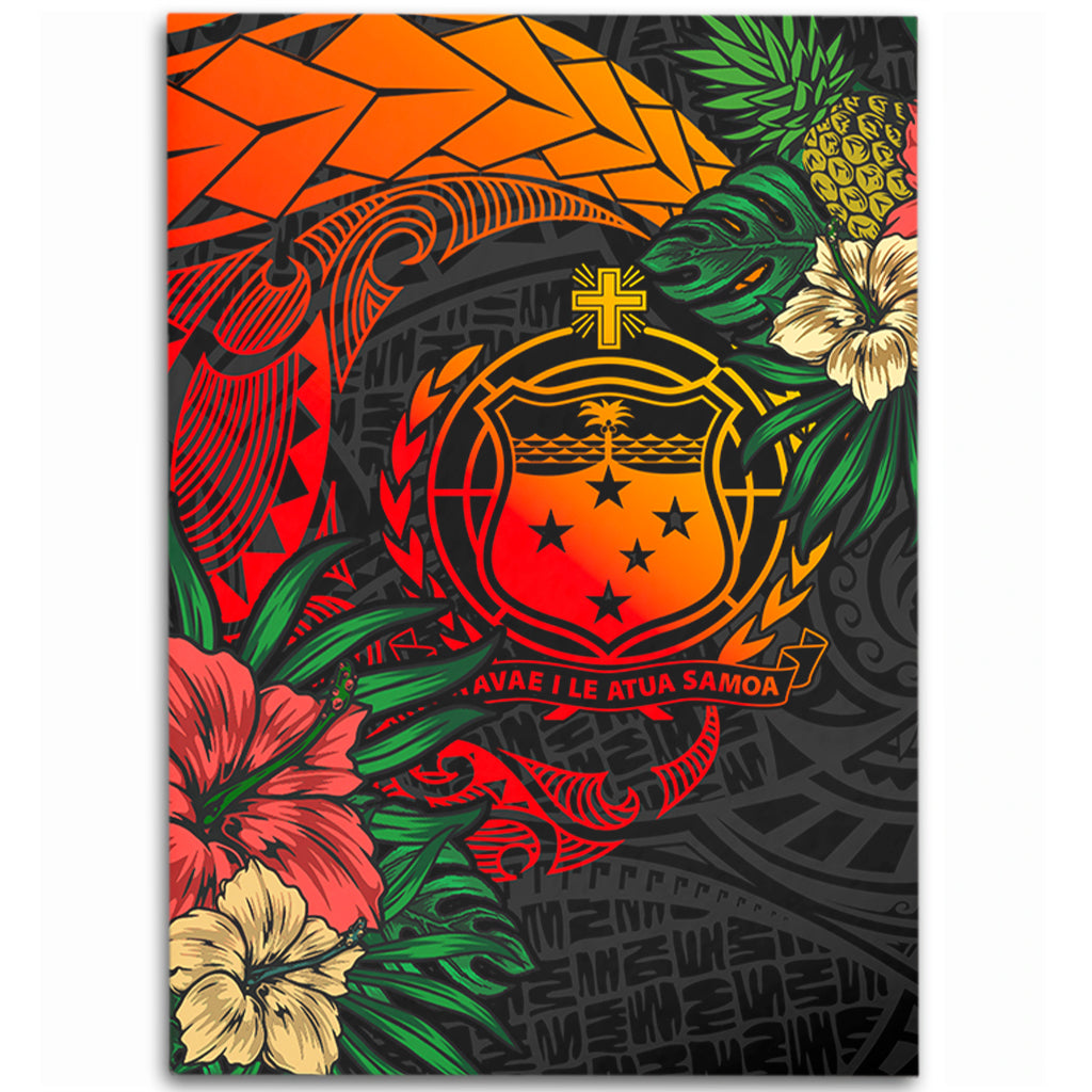 Samoa Area Rug Polynesian Coat Of Arms Tropical
