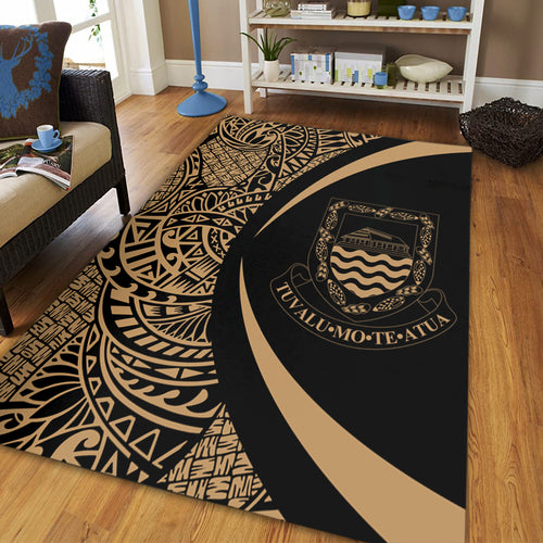 Tuvalu Area Rug Lauhala Gold Circle Style
