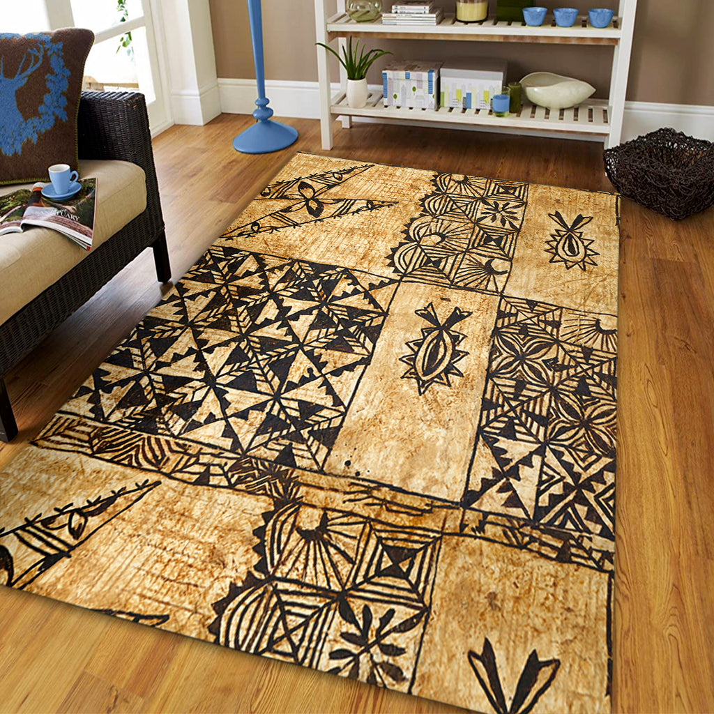 Tonga Area Rug Tapa Cloth Vintage