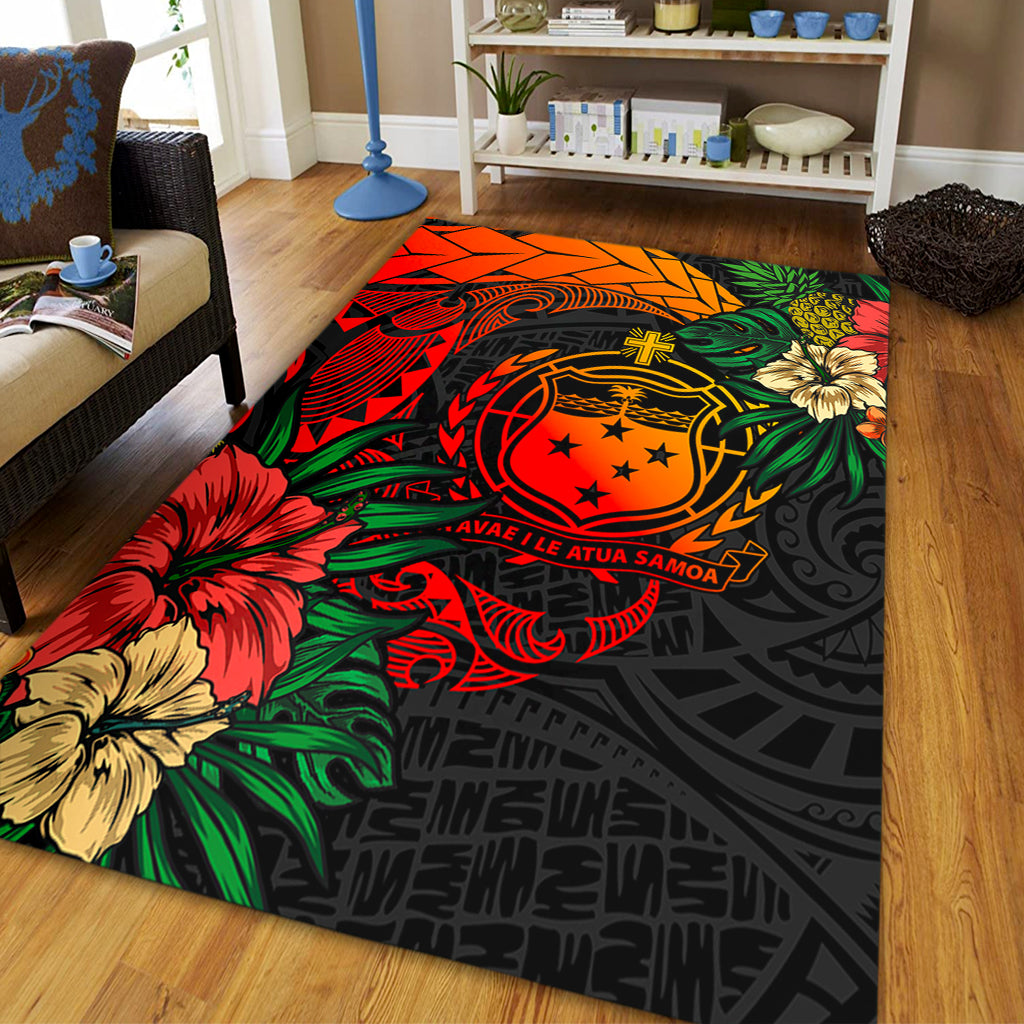 Samoa Area Rug Polynesian Coat Of Arms Tropical
