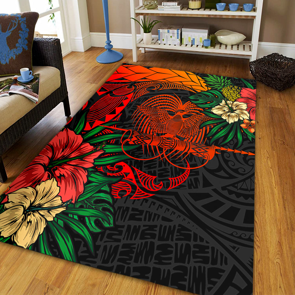 Papua New Guinea Area Rug Polynesian Coat Of Arms Tropical
