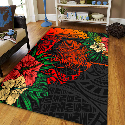 Papua New Guinea Area Rug Polynesian Coat Of Arms Tropical