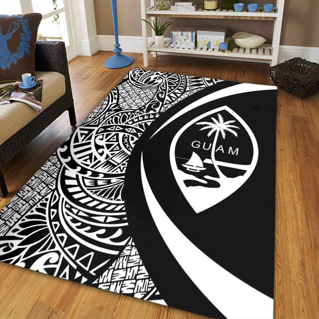 Guam Area Rug Lauhala White Circle Style