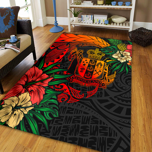 New Zealand Area Rug Polynesian Coat Of Arms Tropical