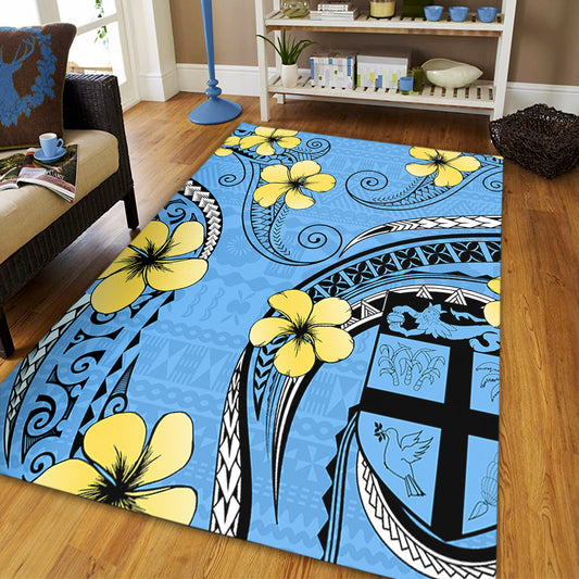 Fiji Area Rug Bula Style Plumeria Flower