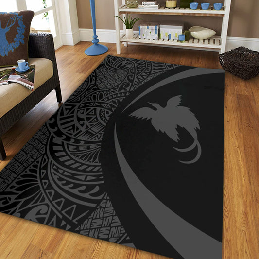 Papua New Guinea Area Rug Lauhala Gray Circle Style
