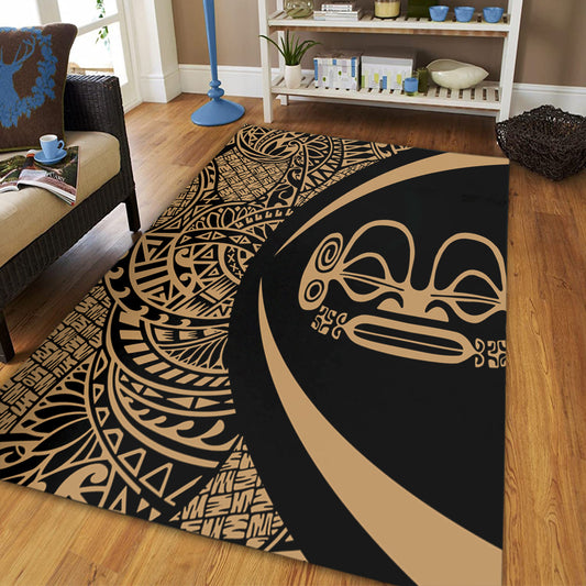 Marquesas Islands Area Rug Lauhala Gold Circle Style