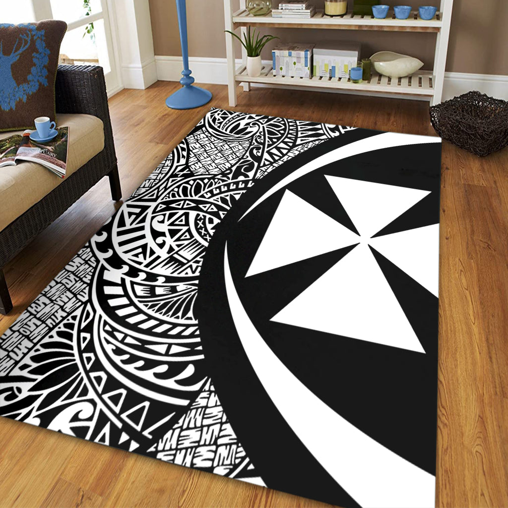 Wallis And Futuna Area Rug Lauhala White Circle Style