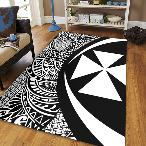 Wallis And Futuna Area Rug Lauhala White Circle Style