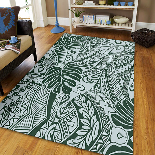 Hawaii Area Rug Tribal Pattern Leaf