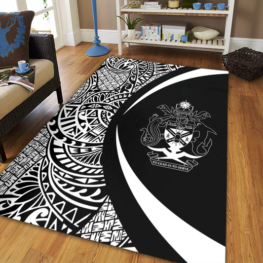 Solomon Islands Area Rug Lauhala White Circle Style