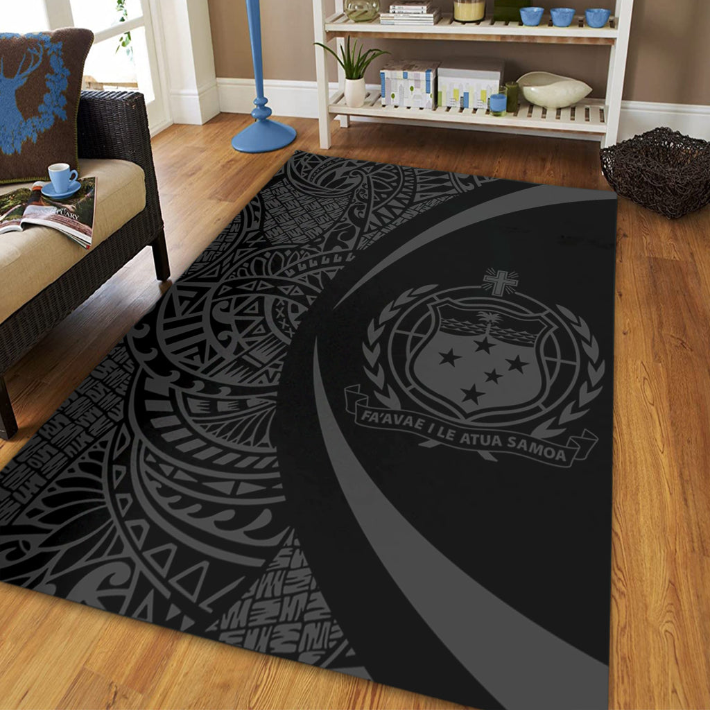 Samoa Area Rug Lauhala Gray Circle Style