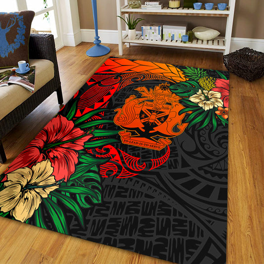 Solomon Islands Area Rug Polynesian Coat Of Arms Tropical