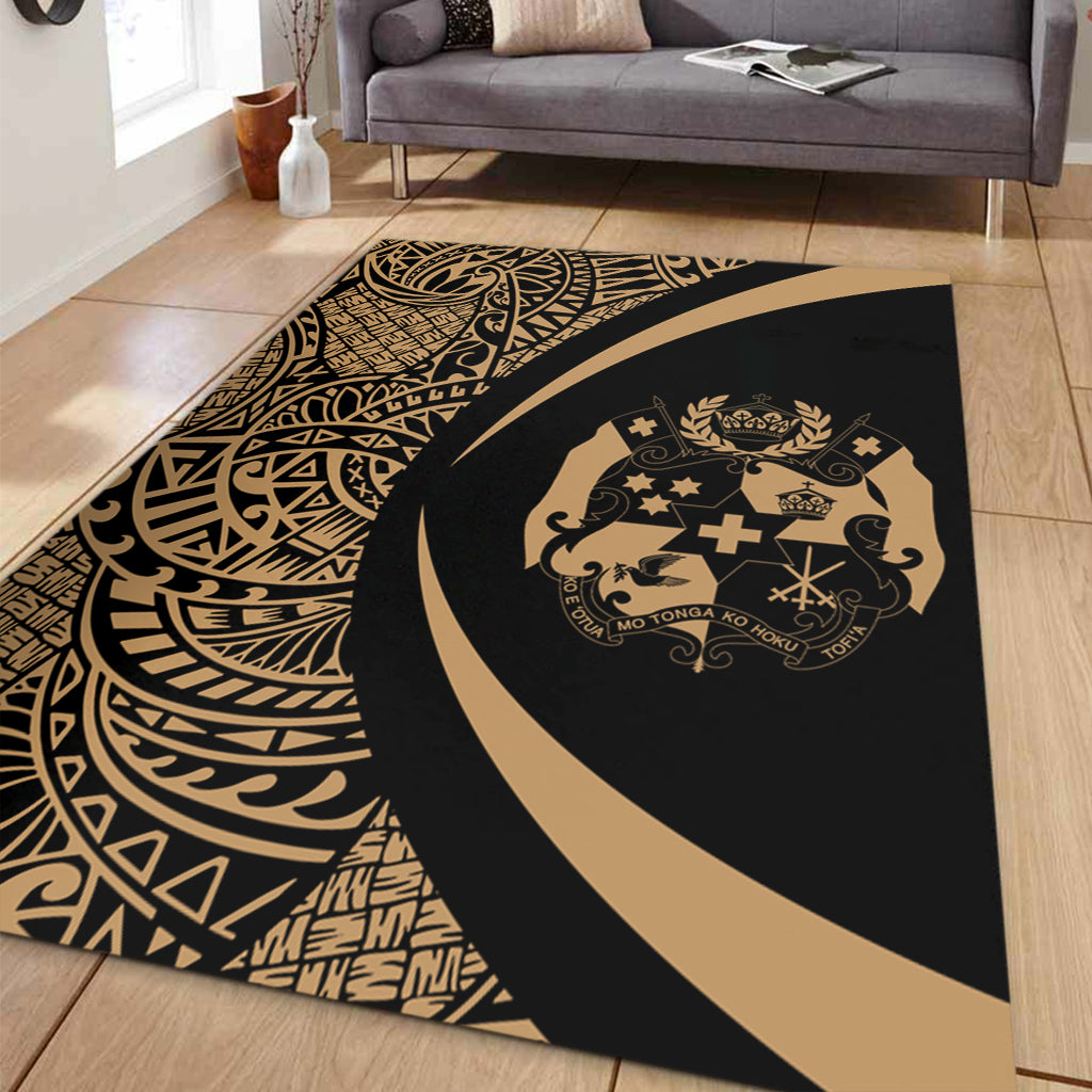 Tonga Area Rug Lauhala Gold Circle Style