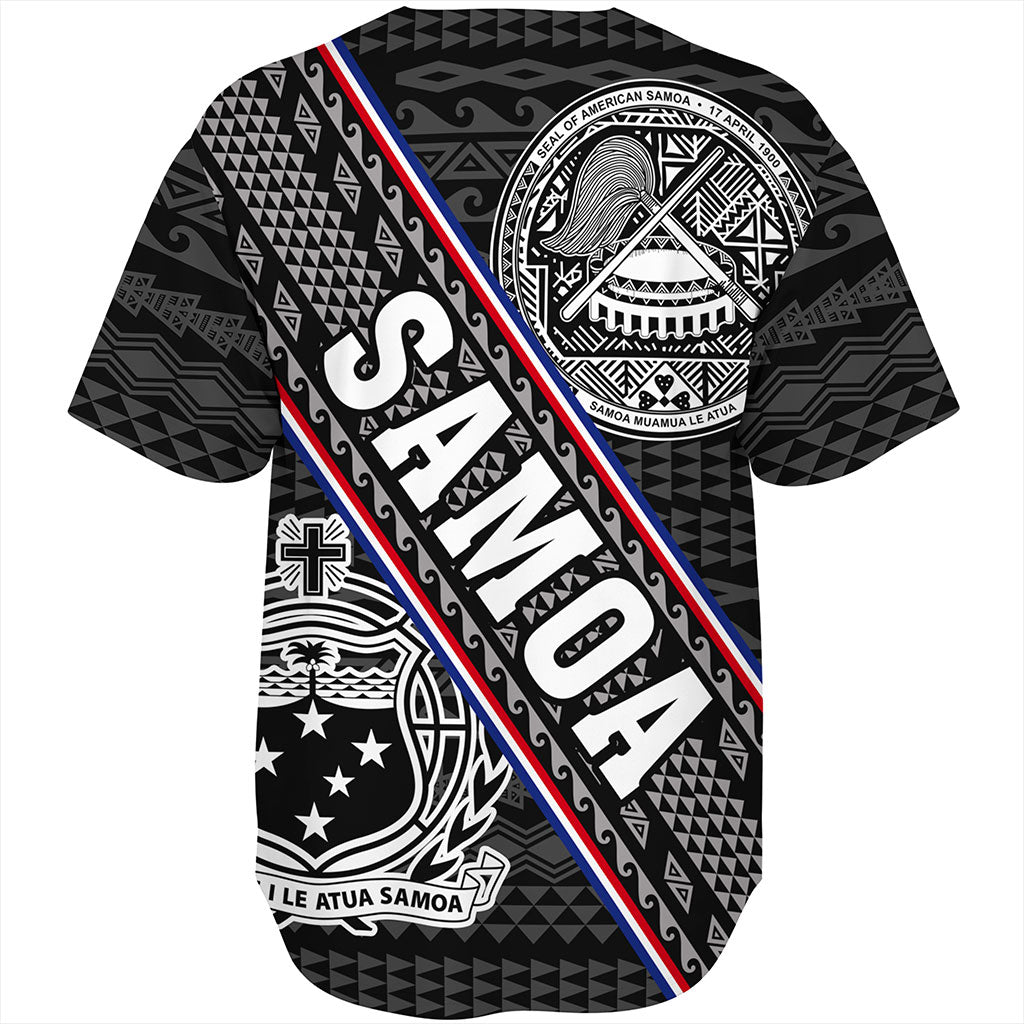 Samoa Baseball Shirt American Samoa Coat Of Arms Half Style